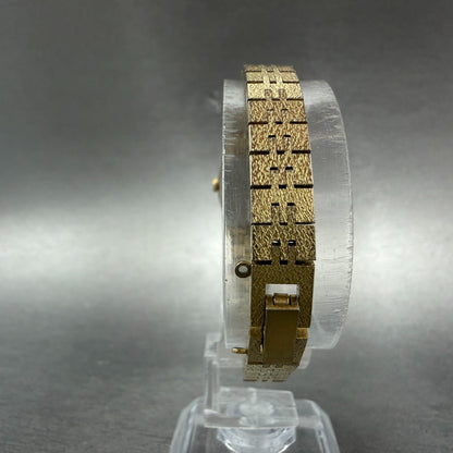 Seiko Watch Women 16mm Brown Dial Gold Tone Octagon 2C21-5470 New Battery HJ77