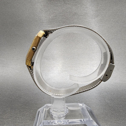 Bulova Watch Women 22mm Champagne Dial Gold Tone Octagon VTG New Battery6