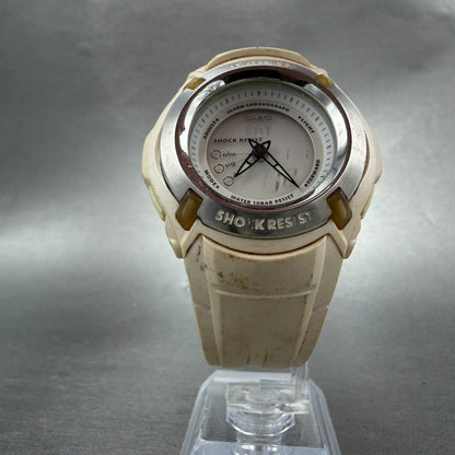 Casio Baby-G BG-70 Watch Women 41mm Analog Digital Biege Alarm Chrono New Batt5