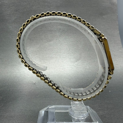 Seiko Tank Watch Women 13mm White Dial Gold Tone Rectangle 2e20-6129 New Battery8