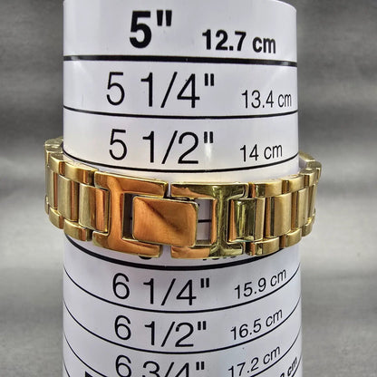 Seiko Pulsar Watch Women 12mm White Dial Gold Tone Rectangle V220-X012 New Batt9