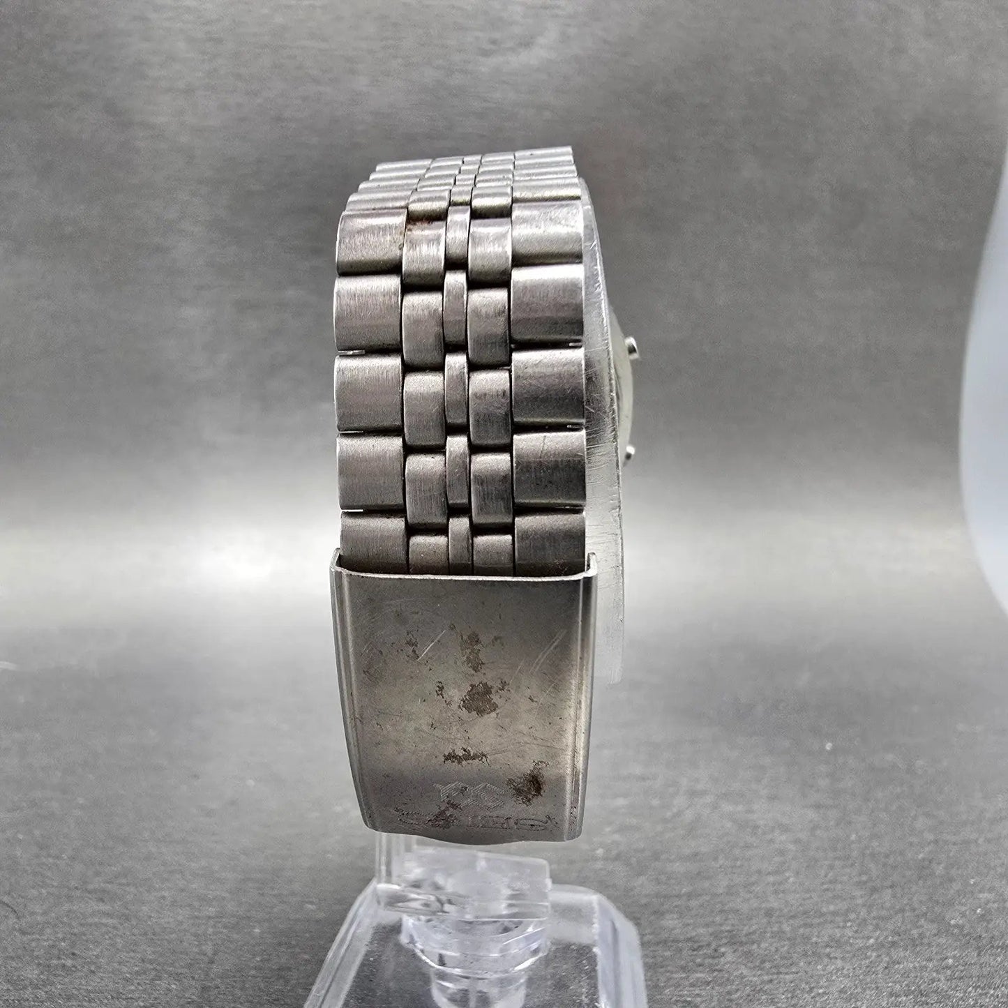 Seiko Watch Men 33mm Silver Digital Alarm Chronograph A904 PARTS Vintage8