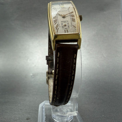 Hamilton Tank Watch Women 18mm Gray Dial Gold Tone Rectangle New Battery5