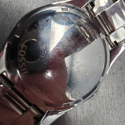Fossil Perfect Boyfriend Watch Women 39mm White Dial Silver ES3728 New Battery10