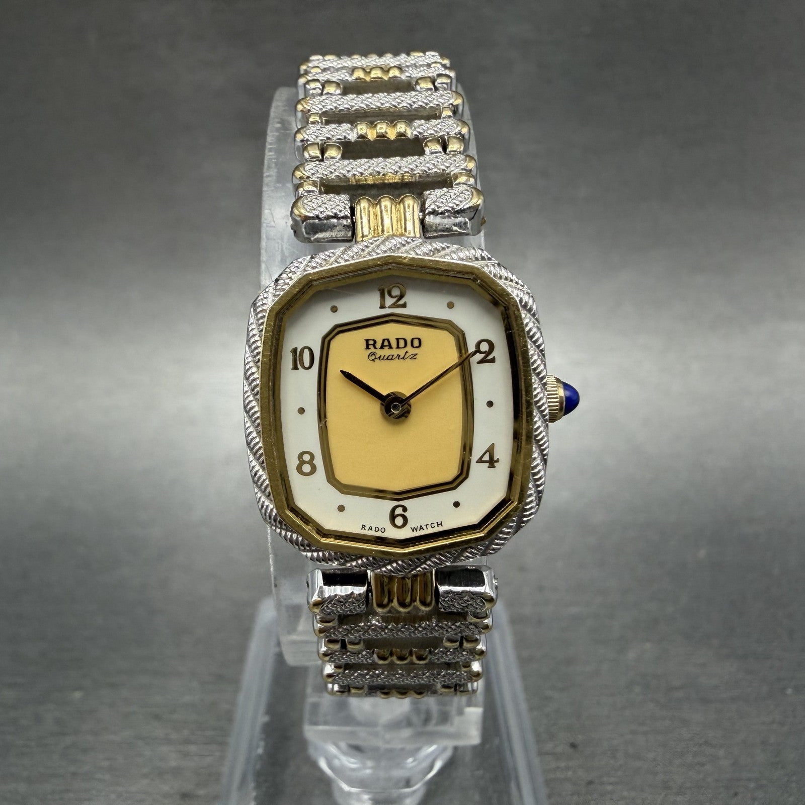 Rado Tank Watch Women 18mm White Dial Two Tone Rectangle 133.9562.2 New Battery1