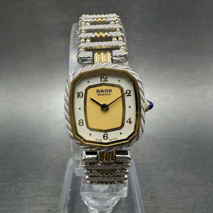 Rado Tank Watch Women 18mm White Dial Two Tone Rectangle 133.9562.2 New Battery1