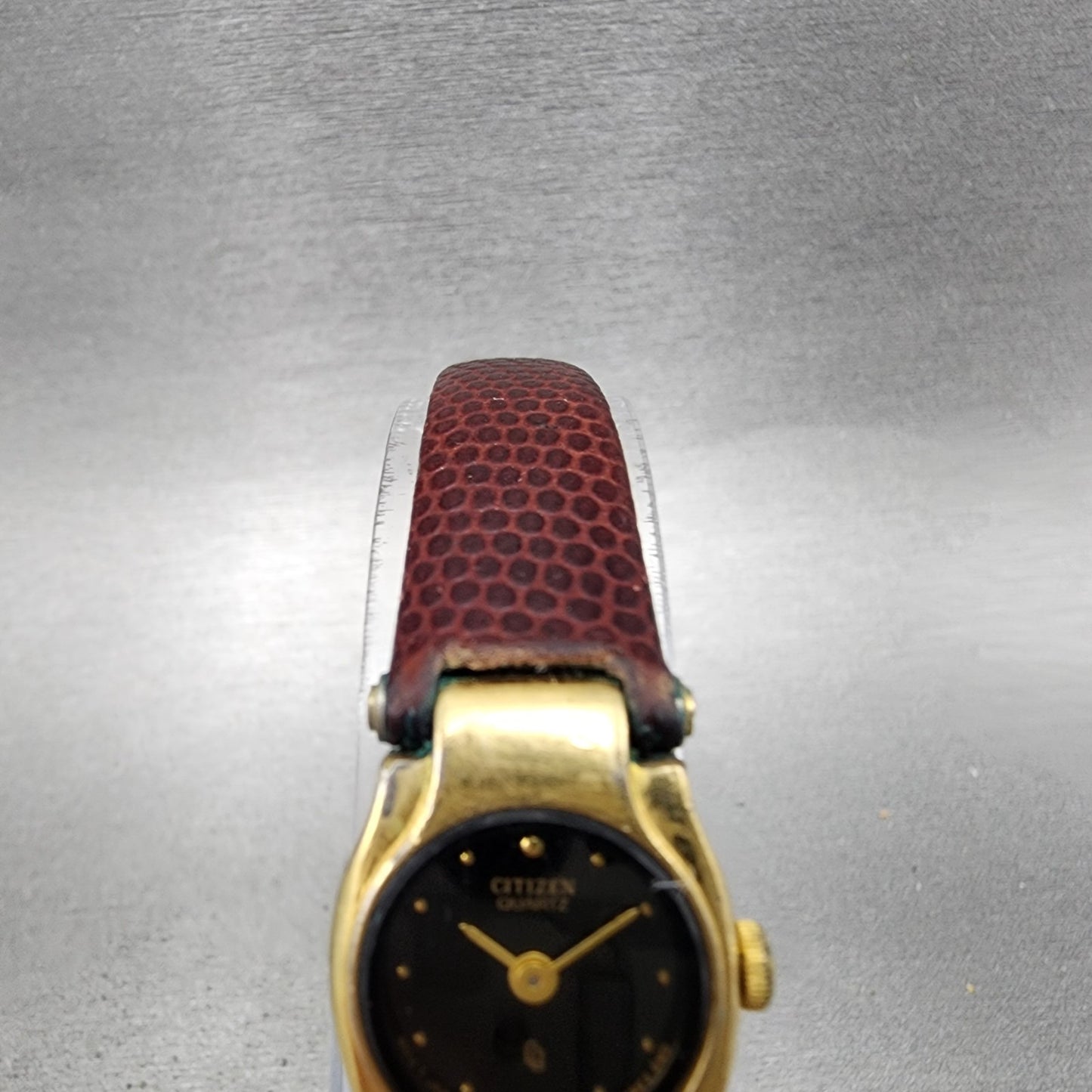 Citizen CQ Watch Women 17mm Black Dial Gold Tone Round 3220S10034 New Battery4
