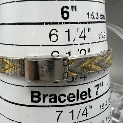 Waltham Watch Women 18mm Silver Dial Two Tone Oval Mesh Band New Battery VTG10
