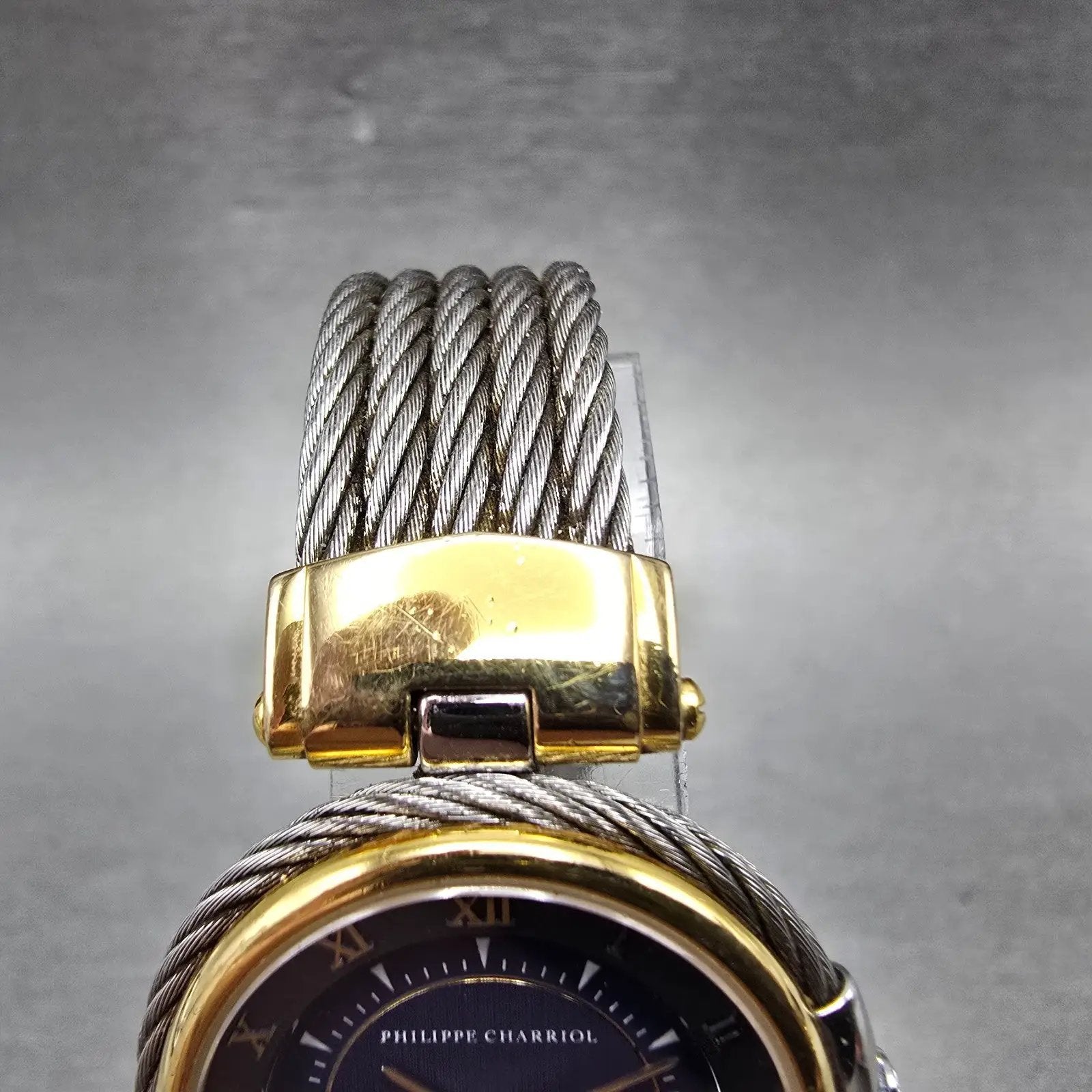 Philippe Charriol Celtic Watch Women 27mm Blue Dial Two Tone Date New battery4