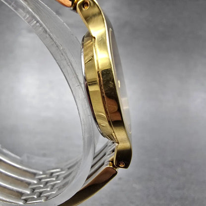 Movado Esperanza Watch Women 23mm Black Dial Gold Tone Round 88 A1 182 New BattP3