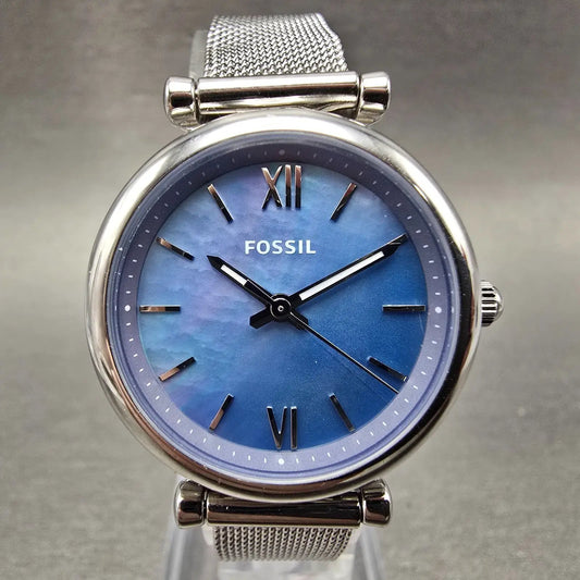 Fossil Watch Women 28mm MOP Dial Silver Tone Round ES5083 New Battery0