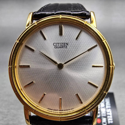 Citizen Watch Men 33mm Silver Dial Gold Tone Round 5520-K03828 New Battery NOS1