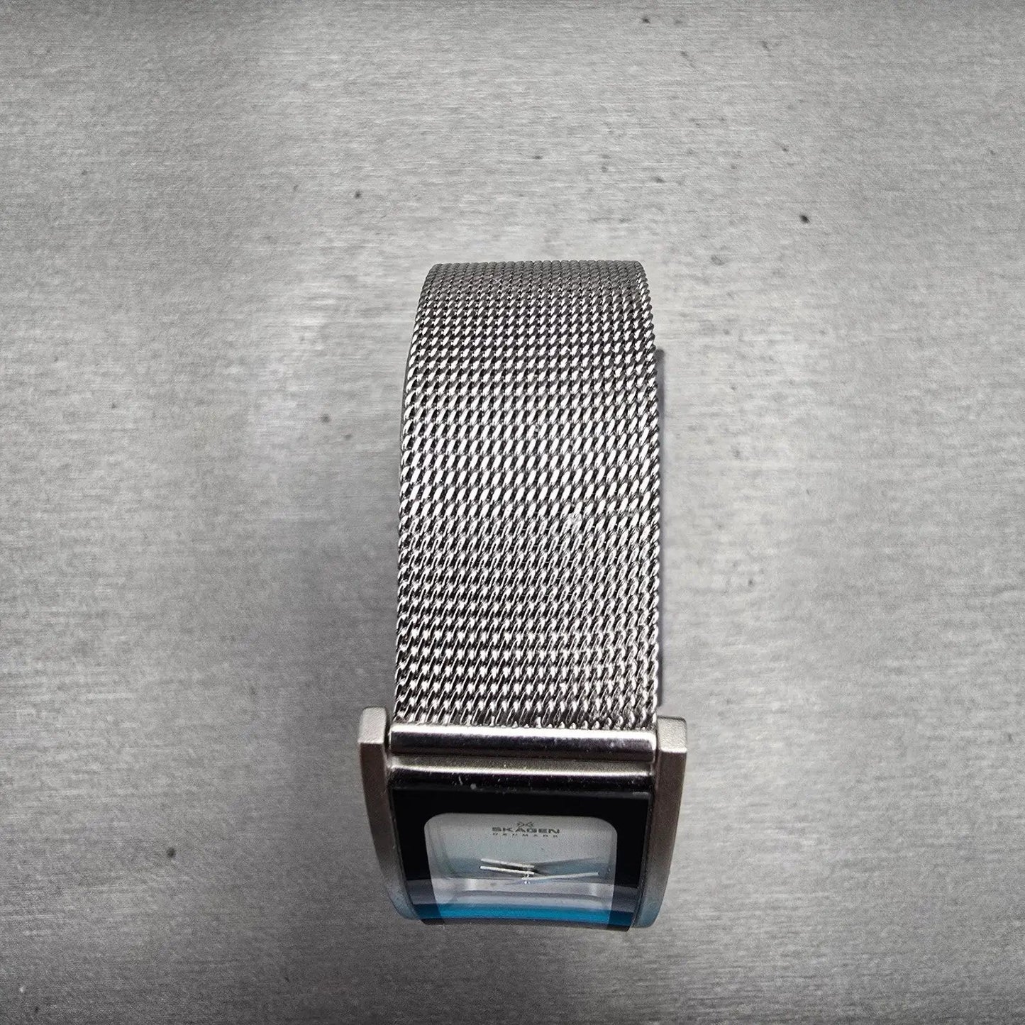 Skagen Denmark Watch Women 20mm Silver Dial Two Tone Rectangle 2SSS New Battery4
