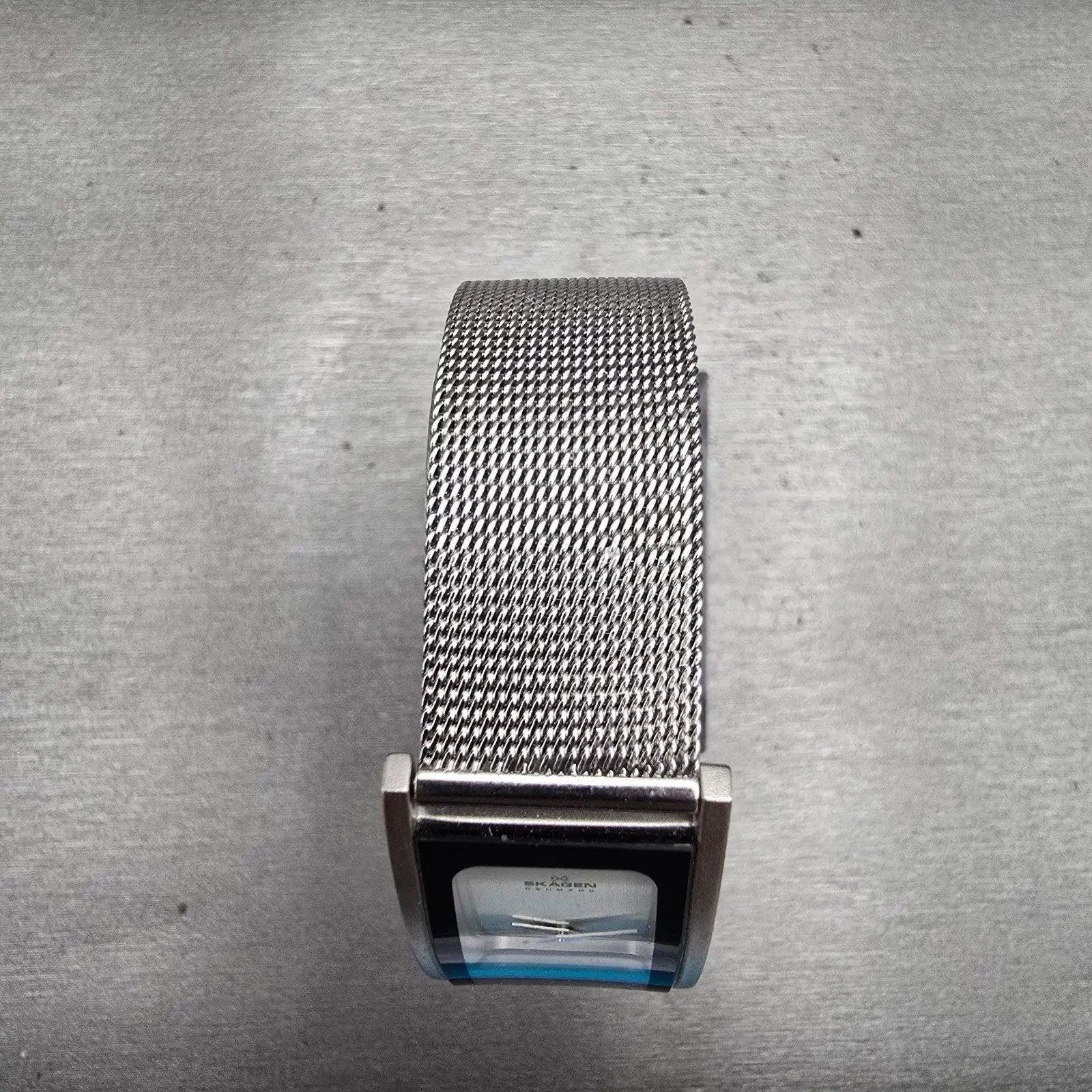 Skagen Denmark Watch Women 20mm Silver Dial Two Tone Rectangle 2SSS New Battery4