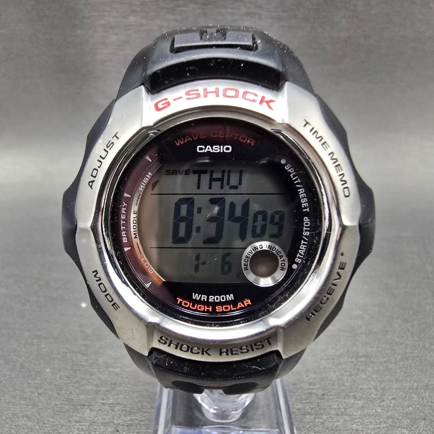 Casio G-Shock GW-700A Watch Men 46mm Black Silver Solar Alarm Chronograph0