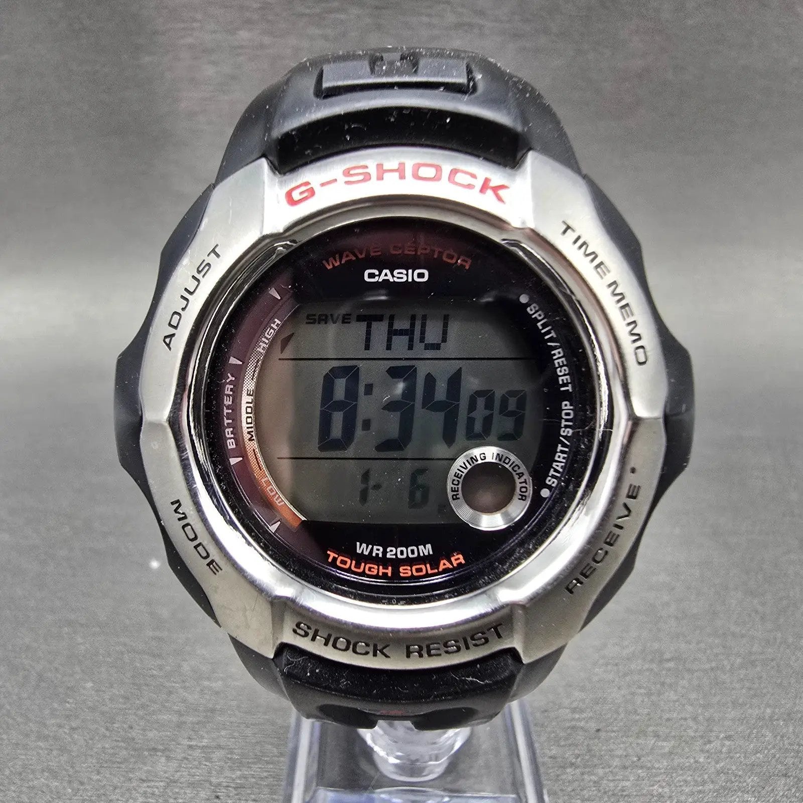 Casio G-Shock GW-700A Watch Men 46mm Black Silver Solar Alarm Chronograph0
