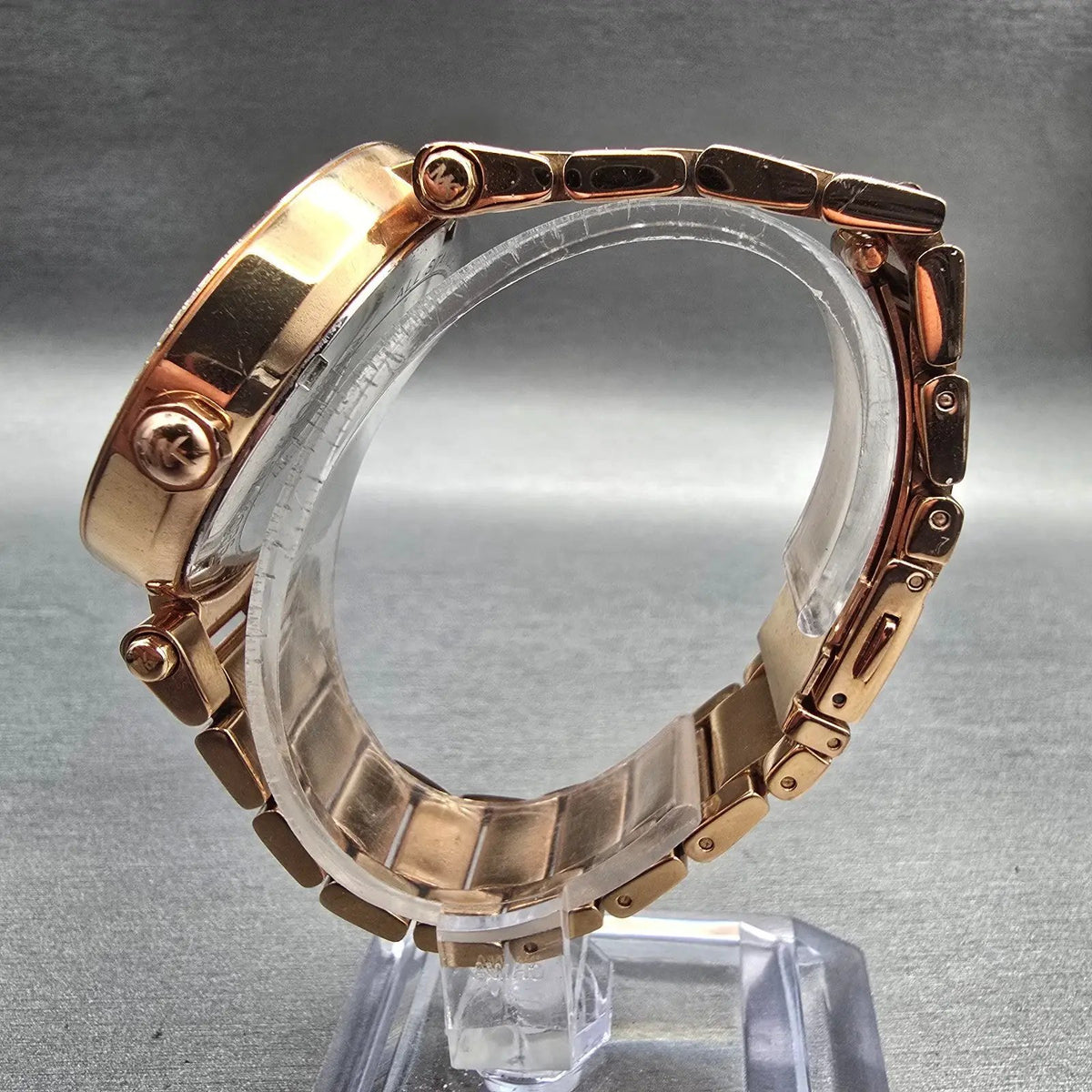 Michael Kors Parker Watch Women 39mm Rose Gold Gemmed MK-5865 New Battery LPF6