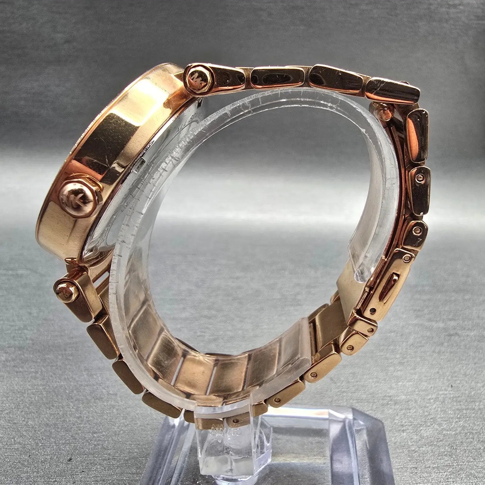 Michael Kors Parker Watch Women 39mm Rose Gold Gemmed MK-5865 New Battery LPF6
