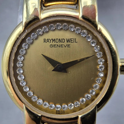 Raymond Weil Watch Women 21mm Champagne Dial Gold Plated Round 3740-1 NewBattery1