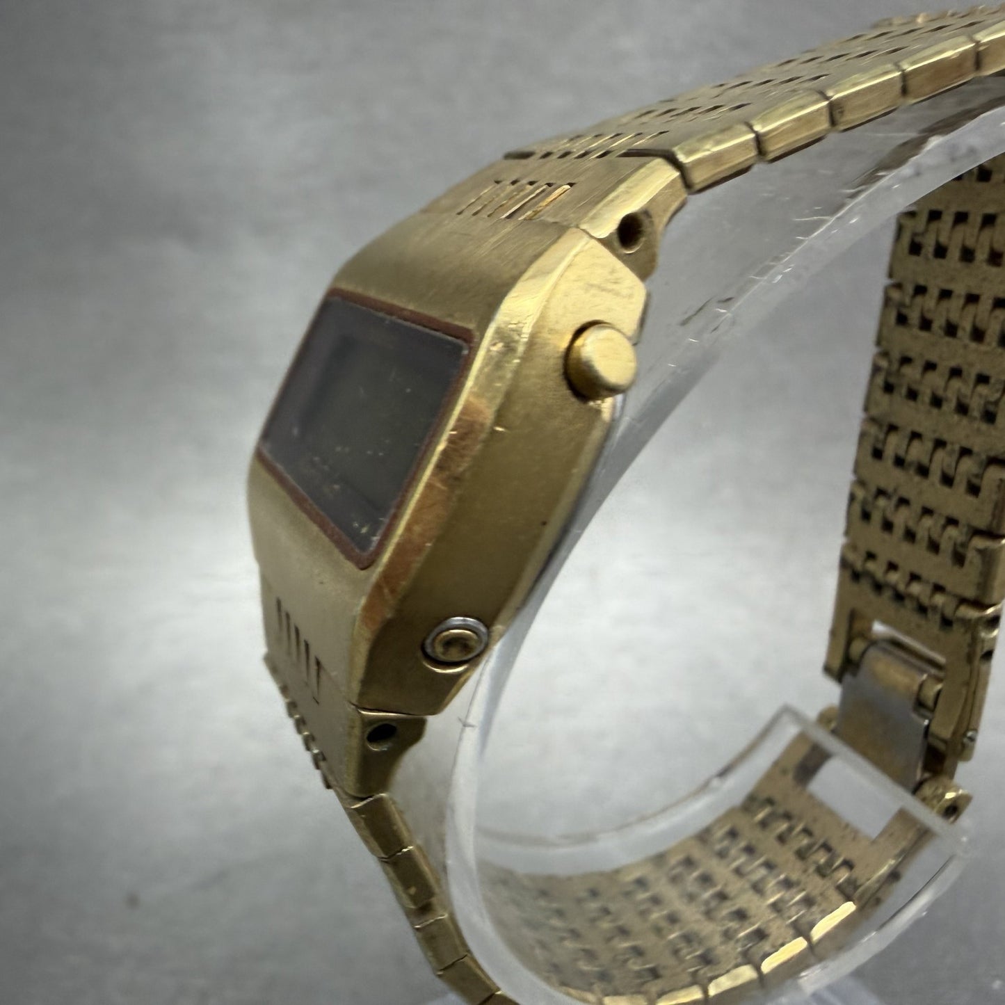 Seiko Digital Watch Women 23mm Gold Tone Month Date L012-5049 New Battery2
