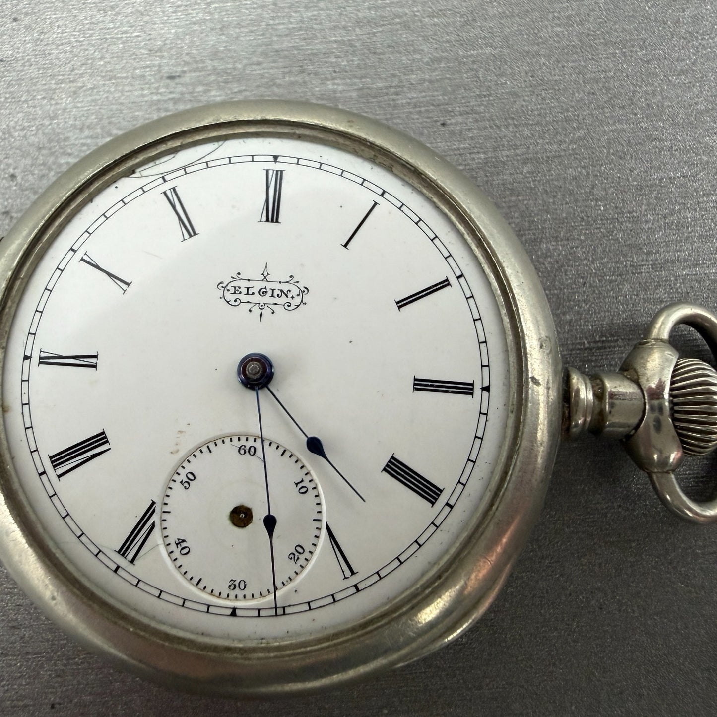 Elgin Pocket Watch 41.5mm White Dial Silver Tone Grade 94 Round Manual Wind PART2