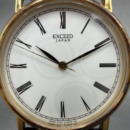 Citizen Exceed Watch Men 32mm White Dial Gold Tone Round 2730-273532 New Batt1