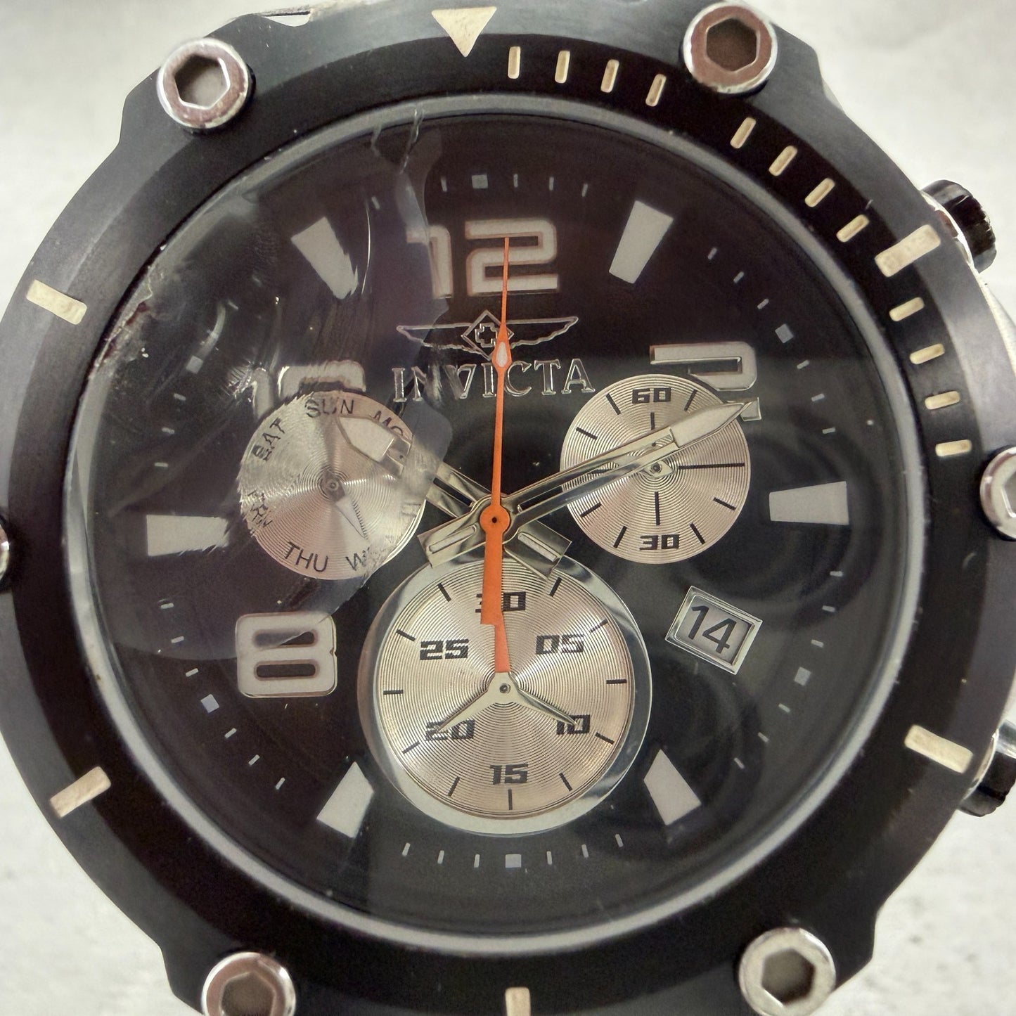 Invicta Speedway Chrono Watch Men 51mm Black Dial Steel Daydat 22235 New Battt1