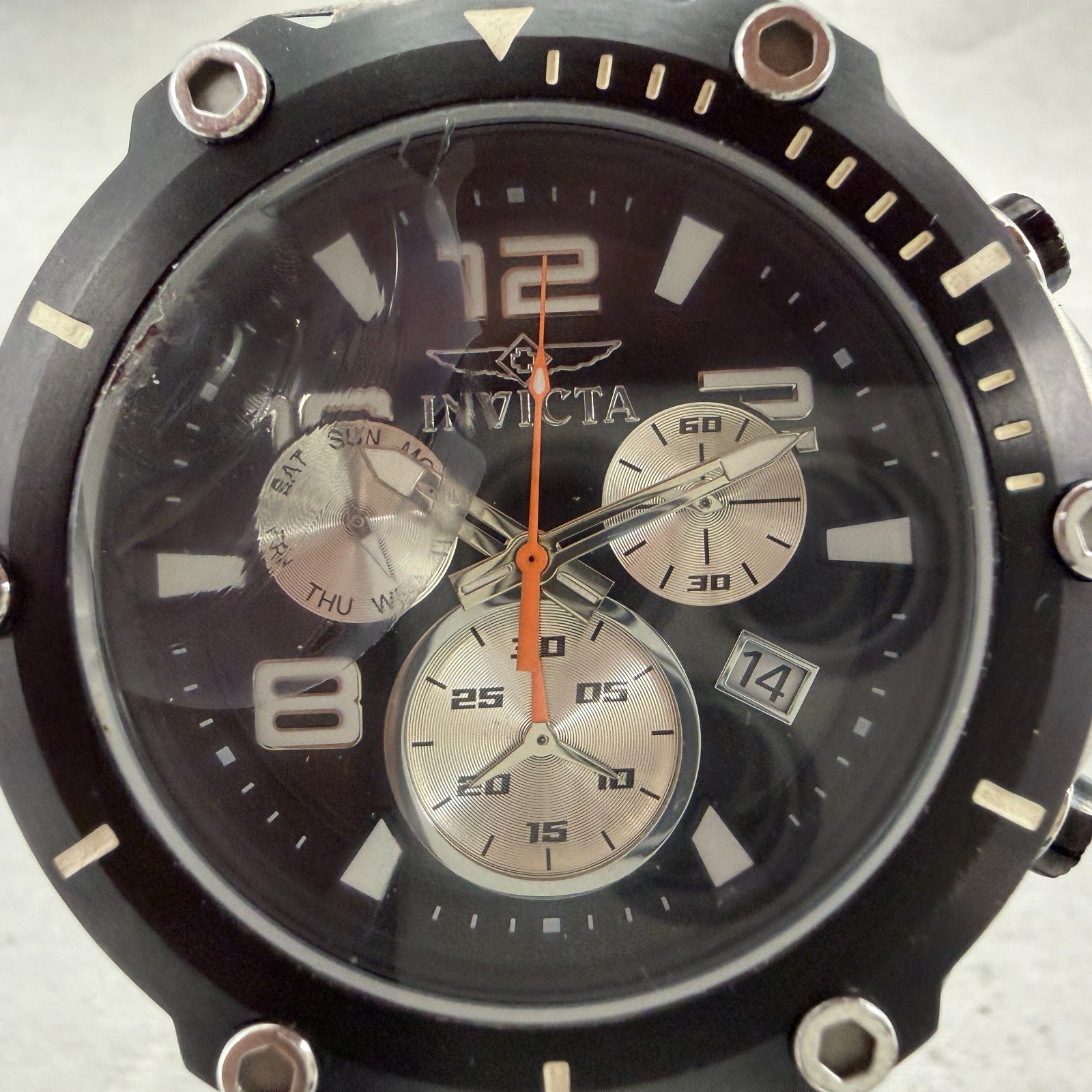 Invicta Speedway Chrono Watch Men 51mm Black Dial Steel Daydat 22235 New Battt1