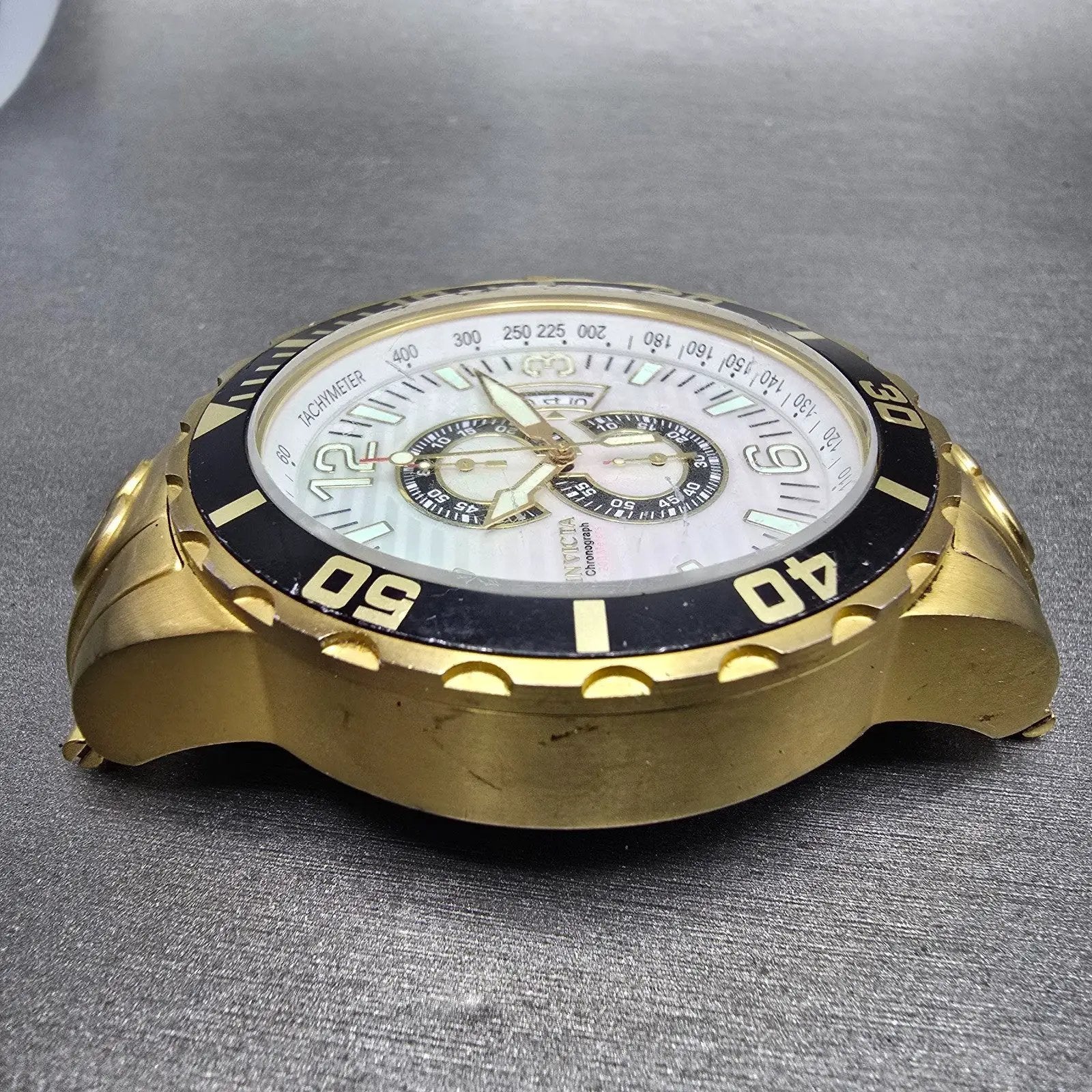 Invicta Corduba Chronograph Dive Watch Men 52mm MOP Dial Gold Tone 4899 NewBat5
