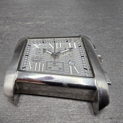 Invicta Chronograph Watch Men 41mm White Dial Steel Date 2489 Rectangle READ!!!!2