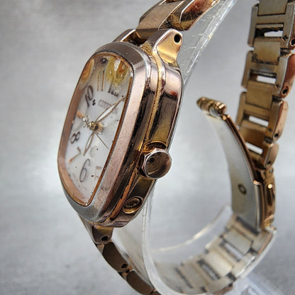 Citizen EcoDrive XC Watch Women 25mm White Dial Rose Gold Date H058 Runs2