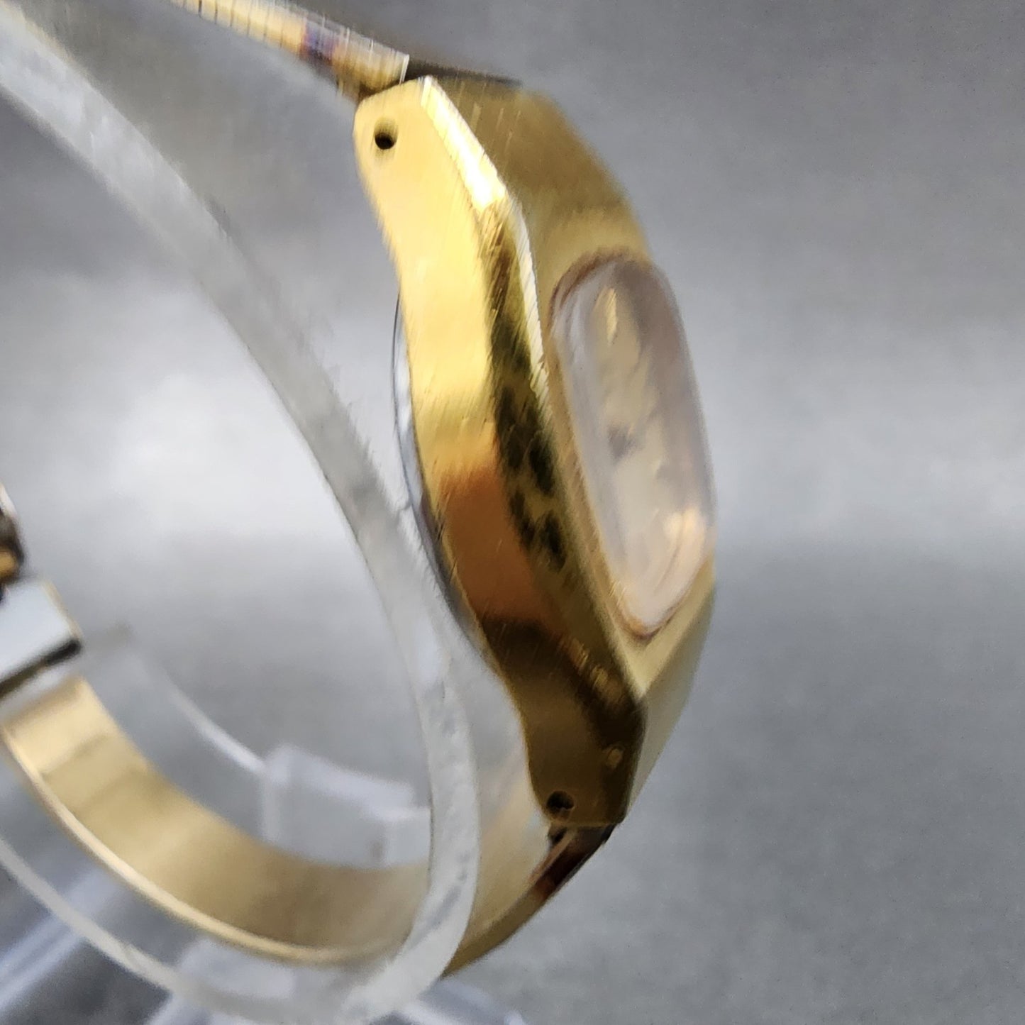 Seiko Watch Women 17mm Gold Dial Gold Tone Round 54205039 New Battery3