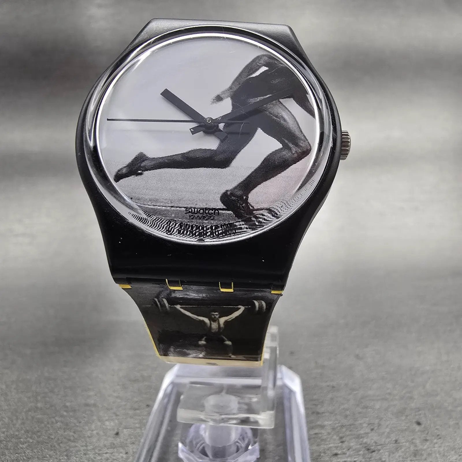 Swatch Olympic Portraits Watch Men 34mm White Dial Black Round GB178 New Battery5