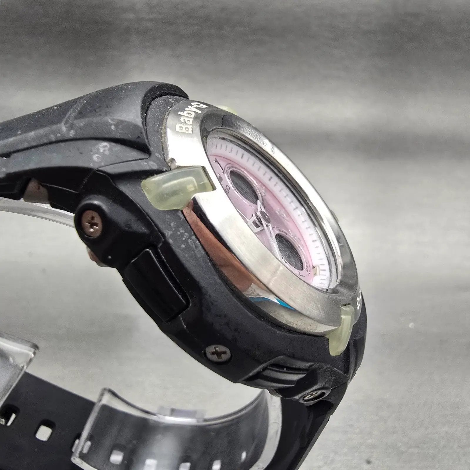 Casio Baby-G BG-191 Watch Women 40mm Pink Dial Black Chrono Alarm New Battery3