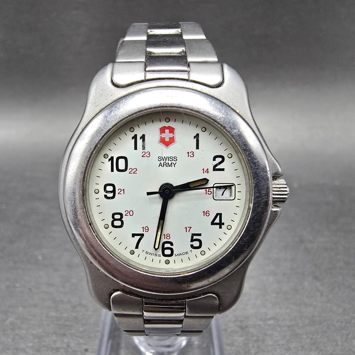 Victorinox Swiss Army Watch Women 29mm White Dial Date Round Bracelet PARTS VTG0
