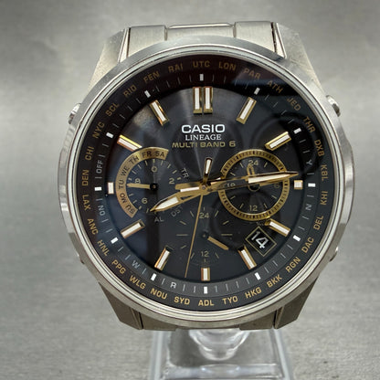 Casio Lineage World Time Solar Watch Men 42mm Black Dial Titanium LIW-M610TS Run0