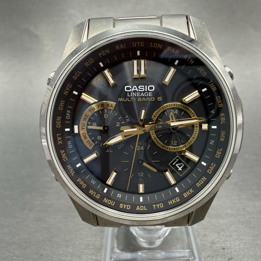 Casio Lineage World Time Solar Watch Men 42mm Black Dial Titanium LIW-M610TS Run0