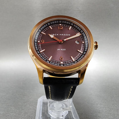 Jack Mason JMN201 Watch Women 36mm Purple Dial Rose Gold Tone Date Round NewBat5