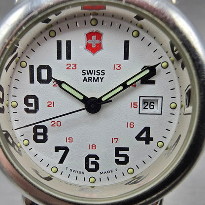Victorinox Swiss Army Cavalry Watch Women 31mm White Dial Steel Date PARTS VTG2