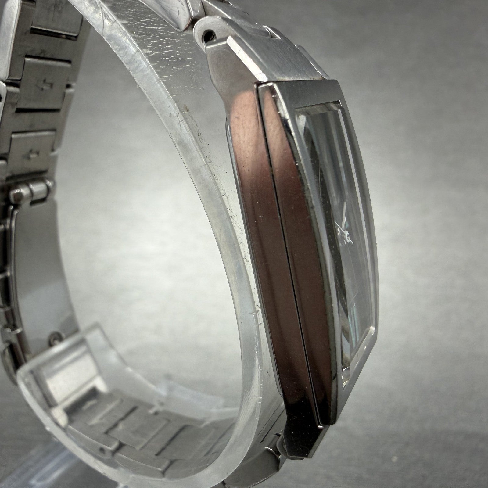 Citizen XC Tank Watch Men 16mm Gray Dial Silver Tone Rectangle 5431-T003982 Runs3