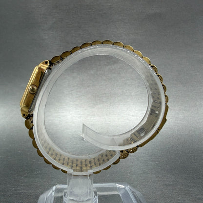 Seiko Tank Watch Women 18mm Champagne Dial Gold Tone Rectangle V401-5129 NewBat66