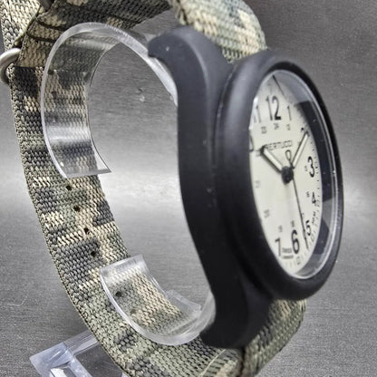 Bertucci A-2R watch 40mm White Dial Black Tone Round Camo Band New Battery3
