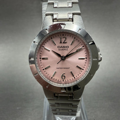 Casio Watch Women 24mm Pink Dial Silver Tone Round LTP-1177 New Battery 6570