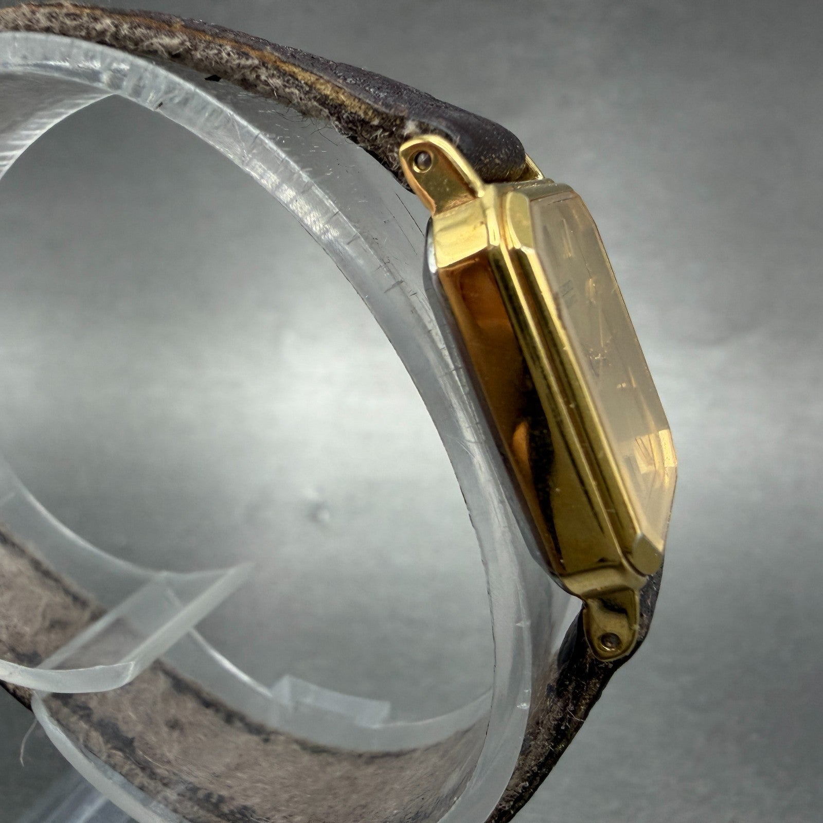 Seiko Tank Watch Women 19mm Champagne Dial Gold Tone 1421-5720 New Battery VTG3