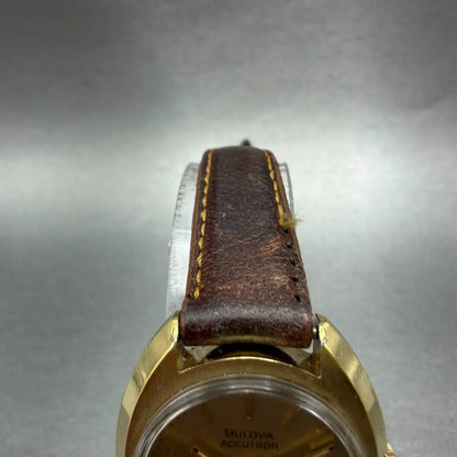 Bulova Accutron Watch Women 27mm Champagne Dial Gold Tone Round N3 PARTS Vintage5