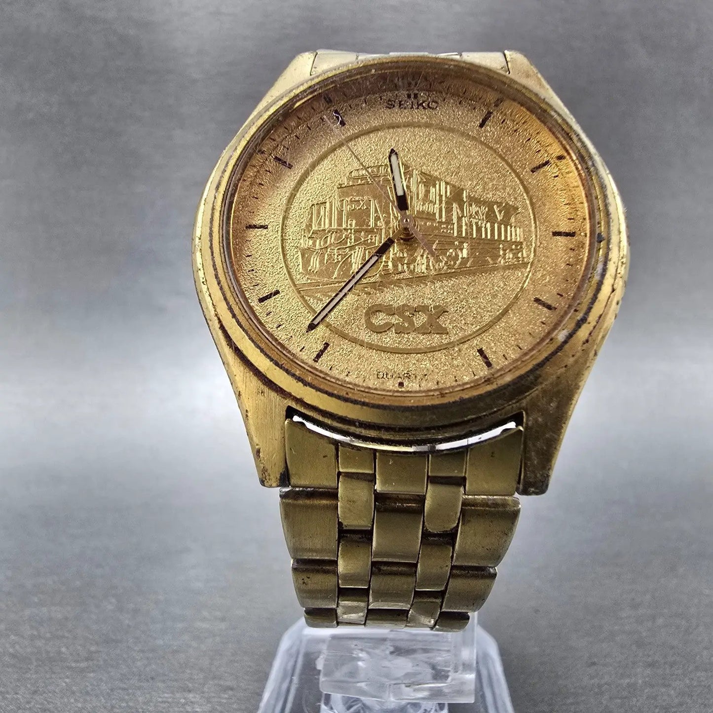 Seiko Watch Men 37mm CSX Champagne Dial Gold Tone Round 7N43-9048 PARTS Vintage6
