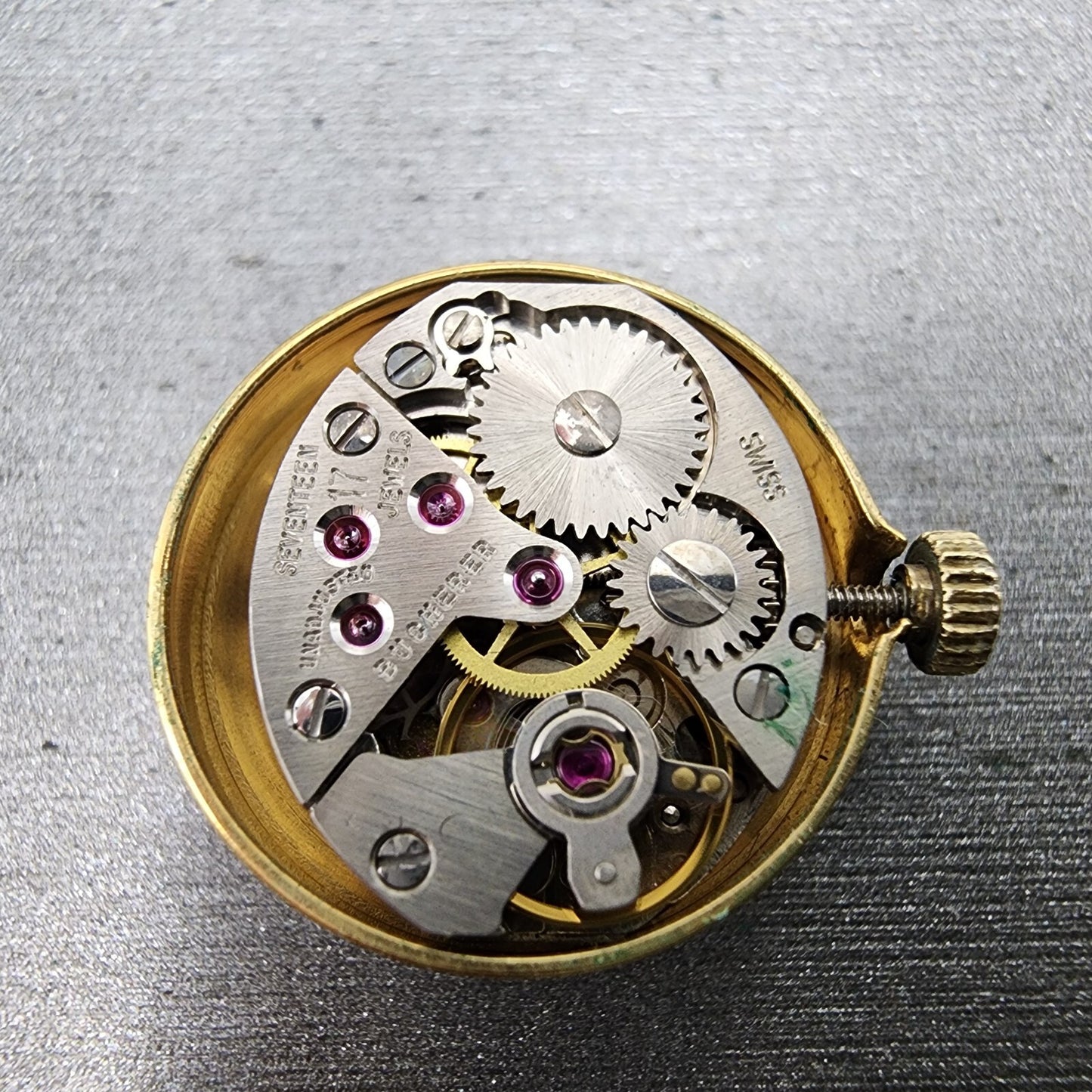 Bucherer Watch Women 19mm Silver Dial Gold Tone Manual Wind Runs Blue Bezel14