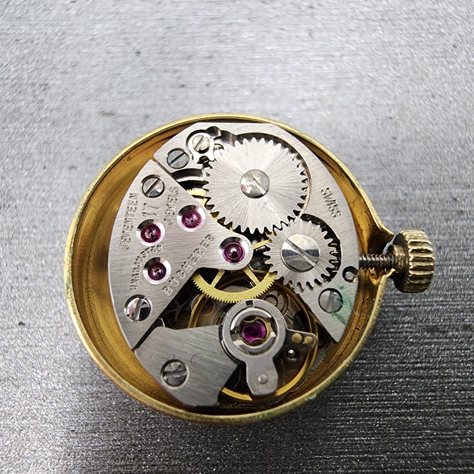 Bucherer Watch Women 19mm Silver Dial Gold Tone Manual Wind Runs Blue Bezel14