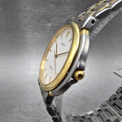 Seiko Dolce Watch Men 33mm White Dial Two Tone Titanium 8N41-6090 New Battery3
