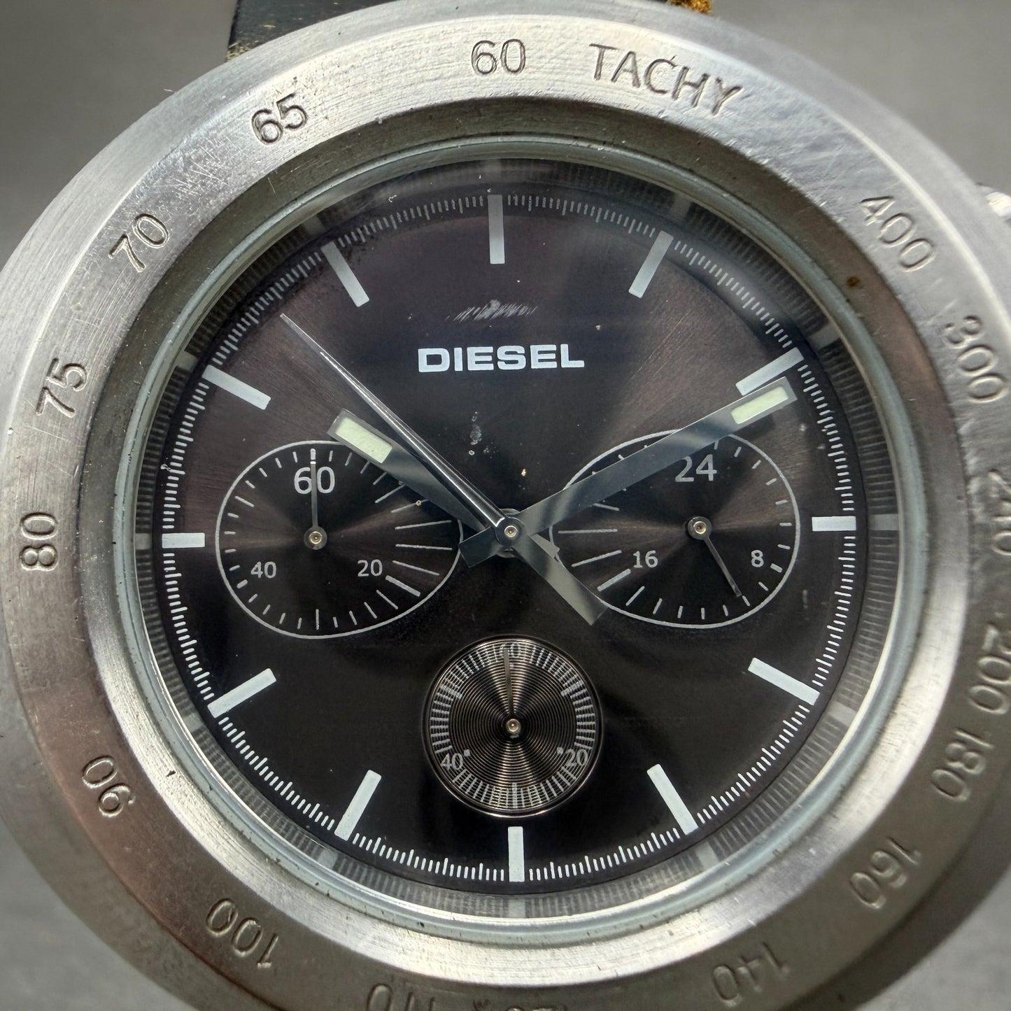 Diesel Chronograph Watch Men 45mm Black Dial Steel Oval DZ-4003 New battery1